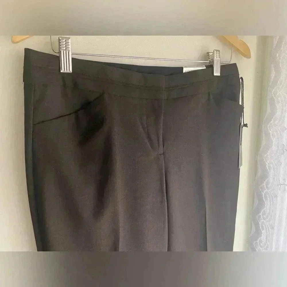 NWT Express Editor Pants Low Rise Flare Leg Bootcut Brown Trousers Size 6 Y2K - Picture 2 of 11